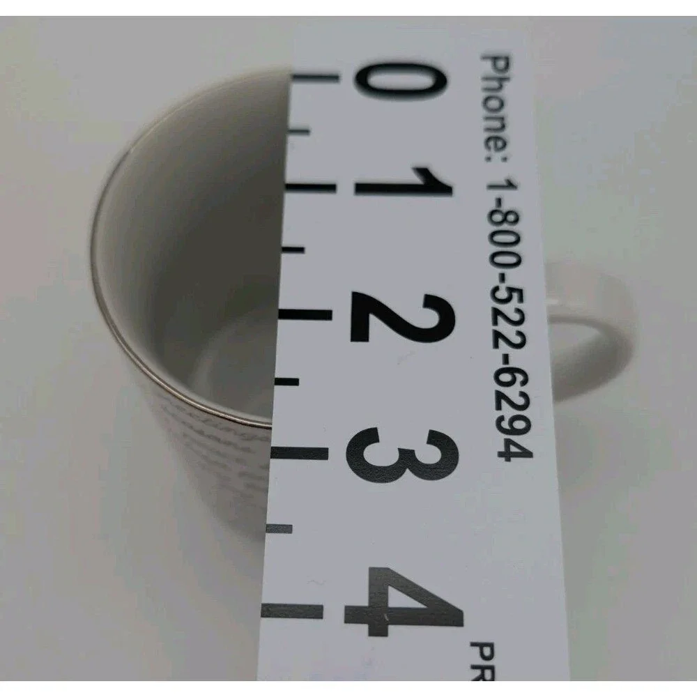 Crate& Barrel Script Mug 8 Oz Holiday Christmas Seasons Greetings Joy Peace